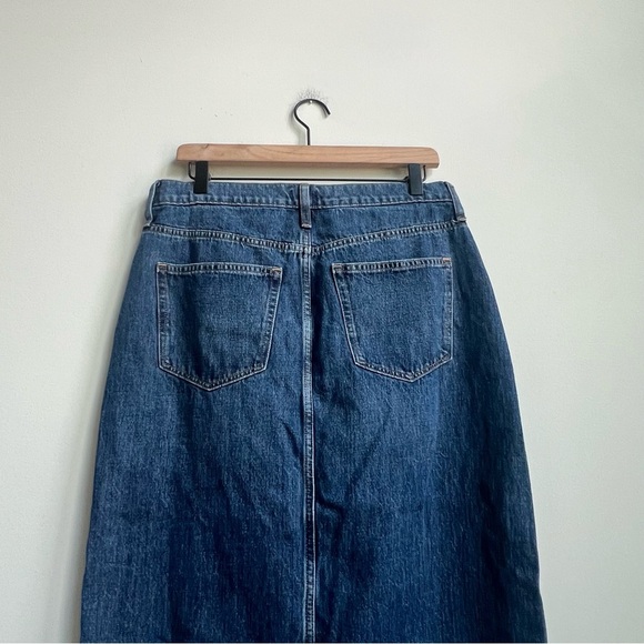 J Crew Factory High Rise Denim Front Slit Midi Skirt  28 A-line Country CB967 - Picture 7 of 13